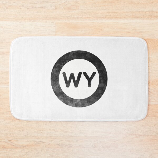 Item preview, Wyoming WY distressed black and white circle designed and sold by Krista Robertson.