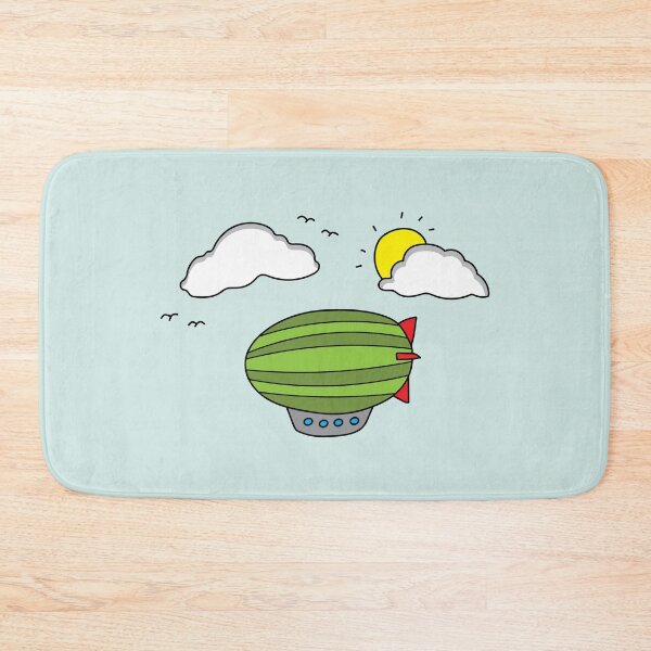 Item preview, funny green zeppelin flying in the sky designed and sold by wordspotrayal.