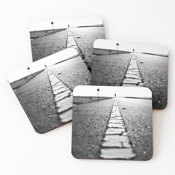 Item preview, Lonely road in the middle of the desert, black and white photography  designed and sold by stedata.