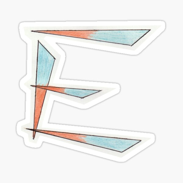 Geometrical Letter E Sticker