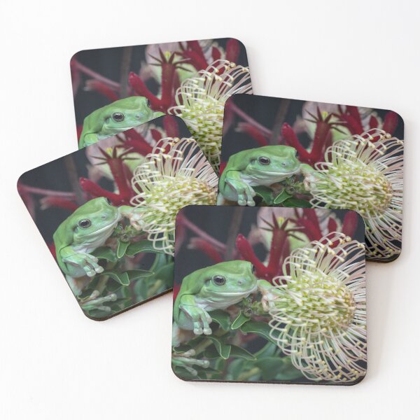 Item preview, Beautiful big green frog on flowers designed and sold by Images by Chris de Blank.