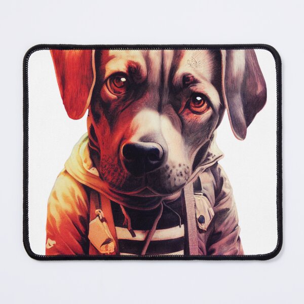 Item preview, Dog wearing black and white striped shirt and coat designed and sold by keyd-studio.