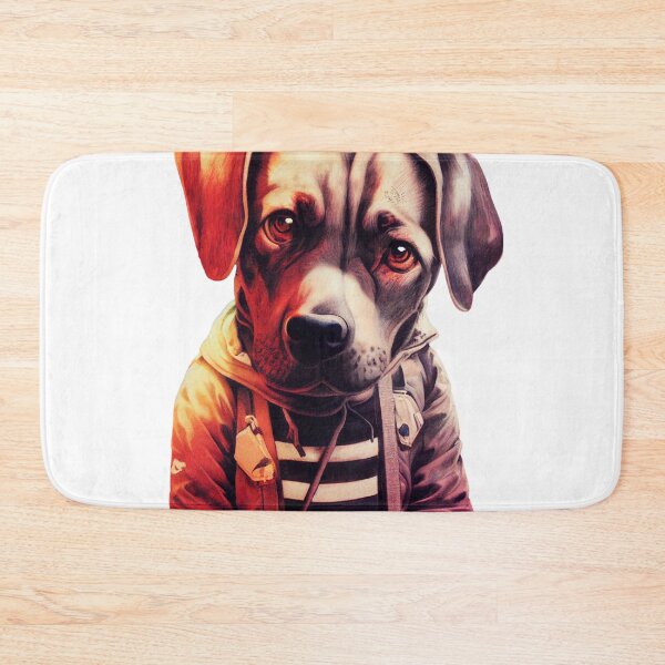 Item preview, Dog wearing black and white striped shirt and coat designed and sold by keyd-studio.
