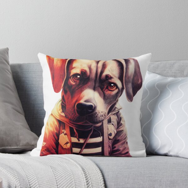 Item preview, Dog wearing black and white striped shirt and coat designed and sold by keyd-studio.