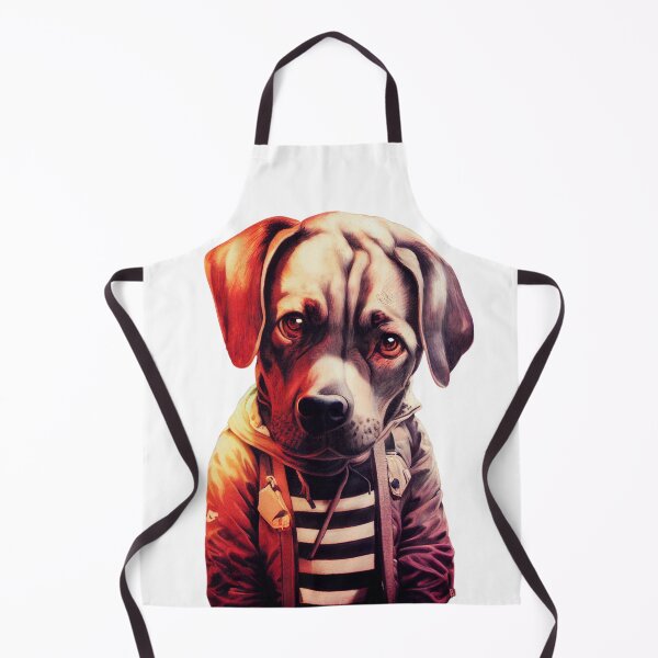 Item preview, Dog wearing black and white striped shirt and coat designed and sold by keyd-studio.