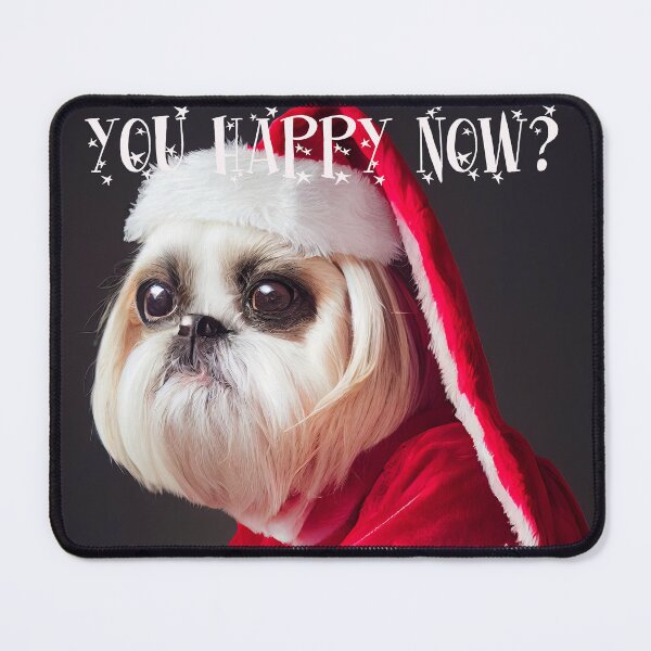 Item preview, A Funny sad dog dressed as Santa at Christmas. designed and sold by DigitalDreamArt.
