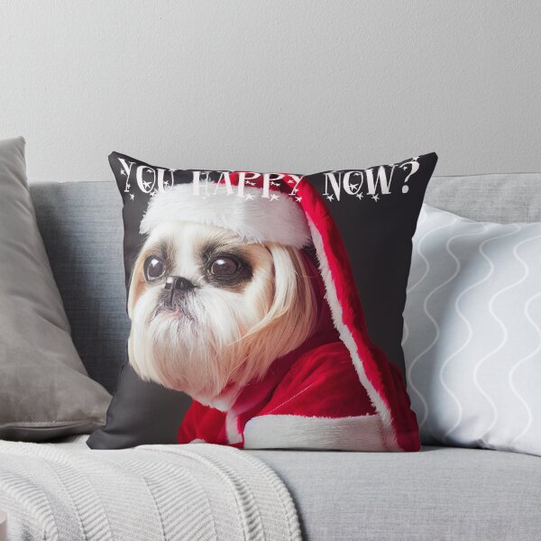 Item preview, A Funny sad dog dressed as Santa at Christmas. designed and sold by DigitalDreamArt.