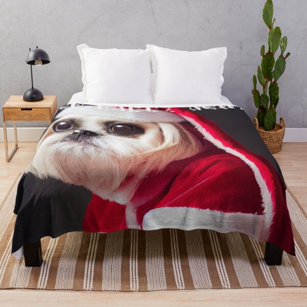 Item preview, A Funny sad dog dressed as Santa at Christmas. designed and sold by DigitalDreamArt.