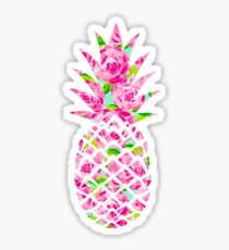 Rosa Rosen Ananas-Aufkleber Sticker