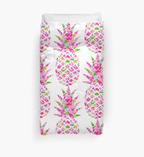 Rosa Rosen Ananas-Aufkleber Bettbezug