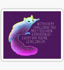 "Every Day You're Leveling Up" Flying Space Squirrel Sticker