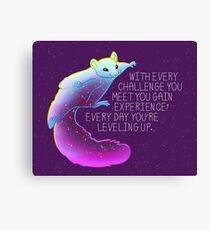 "Every Day You're Leveling Up" Flying Space Squirrel Canvas Print