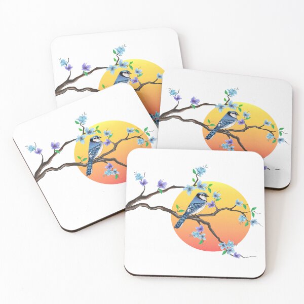 Item preview, Watercolor Blue Jay In Cherry Blossom Tree designed and sold by virillanissa.