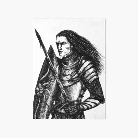 Inktober Knight Art Board Print