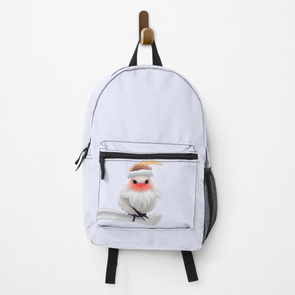 Item preview, Christmas fluffy bird in a Santa Claus hat sits on a snow designed and sold by KOTOdesign.