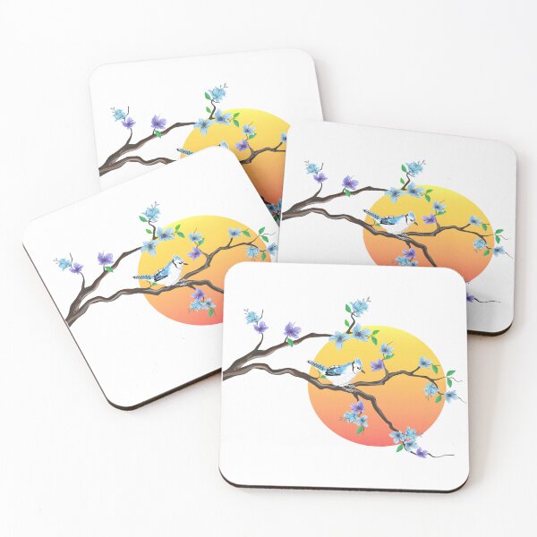 Item preview, Watercolor Blue Jay In Cherry Blossom Tree designed and sold by virillanissa.