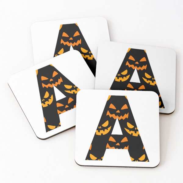 Item preview, Happy Halloween background with smirks and grins Letter A Design designed and sold by WBP Mart.