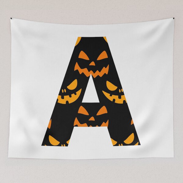 Item preview, Happy Halloween background with smirks and grins Letter A Design designed and sold by WBP Mart.