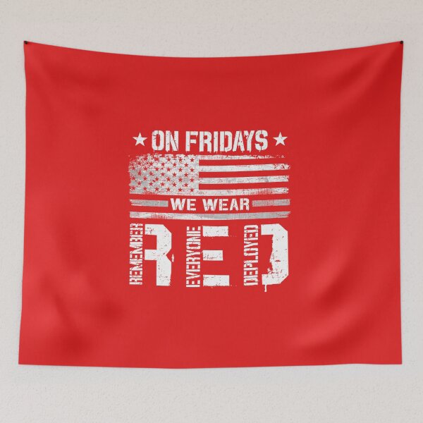 Item preview, On Fridays We Wear Red Friday Remember Everyone Deployed American Flag Vintage designed and sold by JoyCreww.