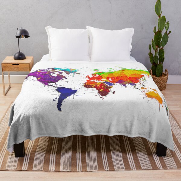 Item preview, World Map, Lounge, Home, Kitchen, Colourful, Splatter Print, Decor designed and sold by Pics-squiggles.