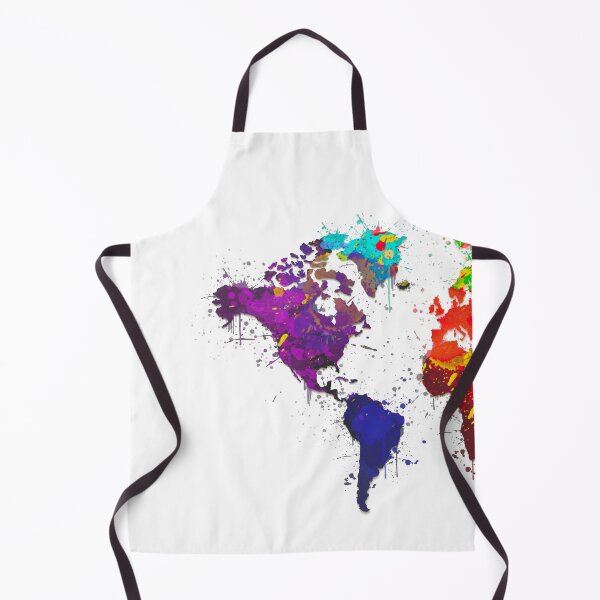 Item preview, World Map, Lounge, Home, Kitchen, Colourful, Splatter Print, Decor designed and sold by Pics-squiggles.
