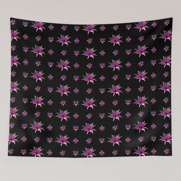 Item preview, Purple Flower Pattern - Wild Salsify on Black designed and sold by sleepingdogprod.