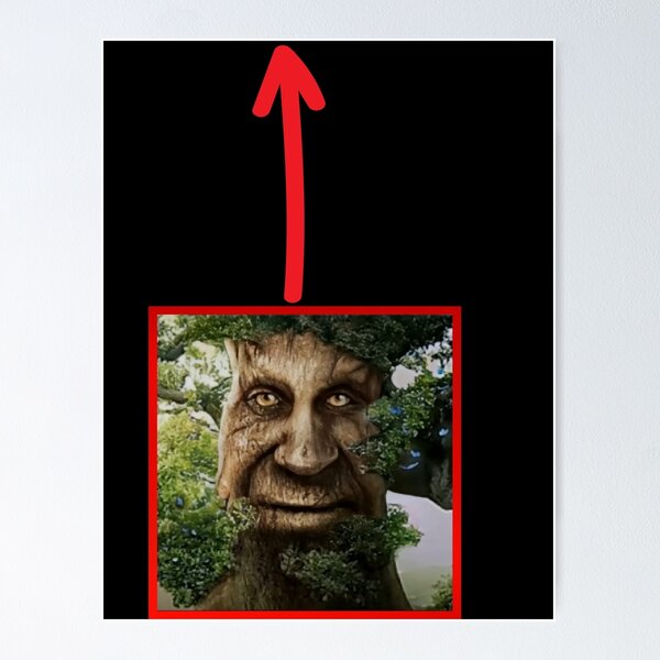 Wise Mystical Tree Face Old Mythical Oak Tree Funny Meme Poster