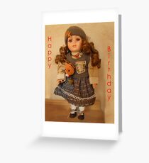 Girls, Doll Birthday card Greeting Card
