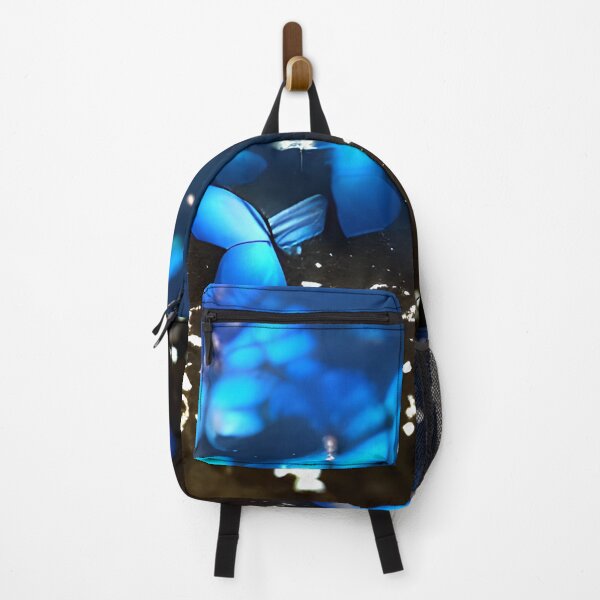 Item preview, blue glowing butterfly in night, in the woods, neon color #1 designed and sold by supeart.