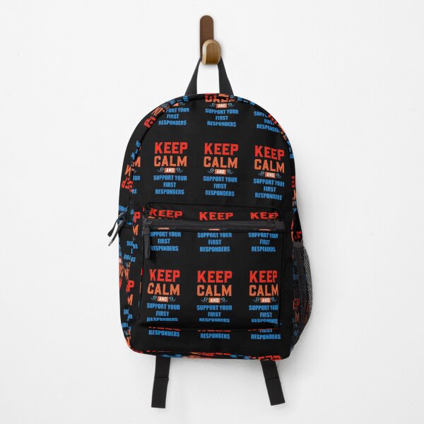 Item preview, KEEP CALM AND SUPPORT YOUR FIRST RESPONDERS RED AND BLUE designed and sold by sailorsam1805.
