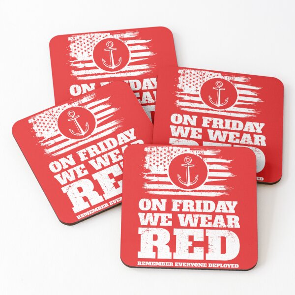 Item preview, On Fridays We Wear Red Friday Remember Everyone Deployed American Flag Vintage designed and sold by JoyCreww.