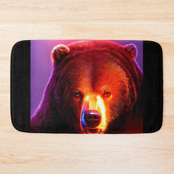 Item preview, portrait of bear boss in neon light #2 designed and sold by supeart.