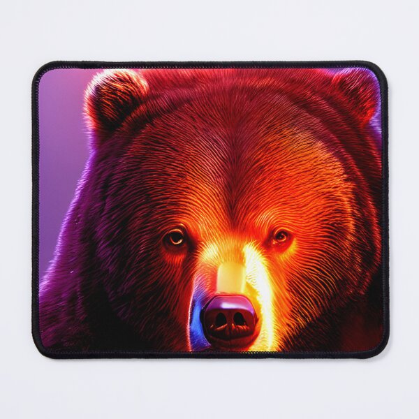 Item preview, portrait of bear boss in neon light #2 designed and sold by supeart.