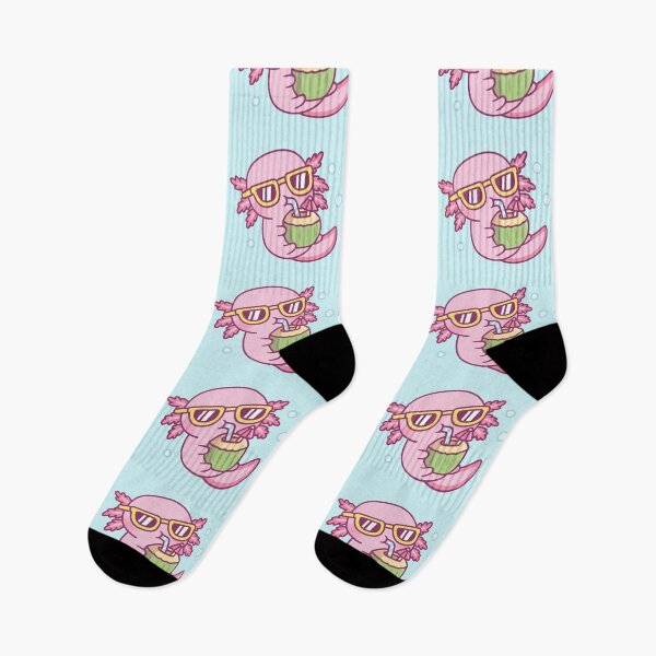 Item preview, Cute Axolotl Chilling With Coconut Water designed and sold by rustydoodle.
