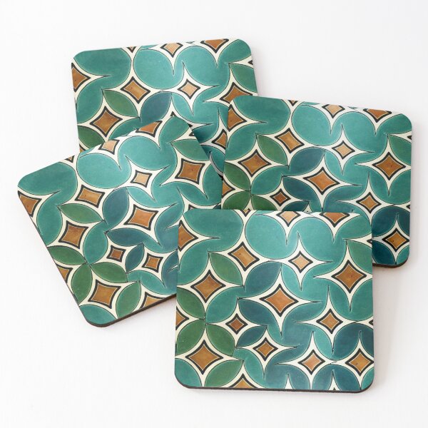 Item preview, Moroccan tile blue-green style designed and sold by avivly.