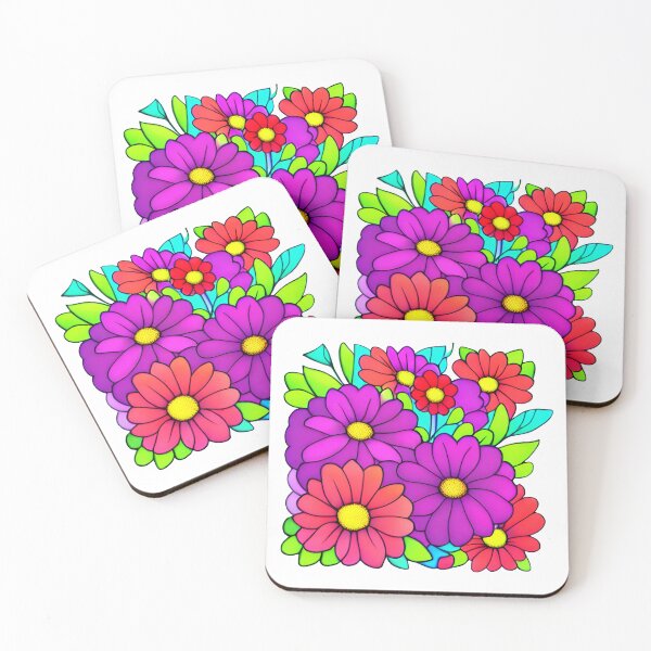 Item preview, Colorful flowers designed and sold by RetroNeon.