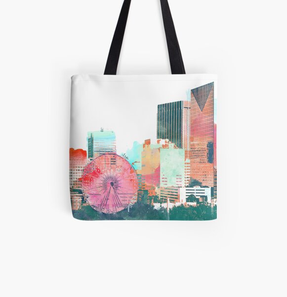 downtown atlanta skyline in color All Over Print Tote Bag