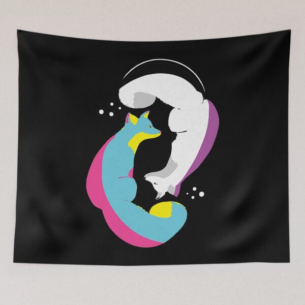 Item preview, Yin Yang Foxes Panromantic Demisexuality Demipansexual Flag designed and sold by eminentjournal9.