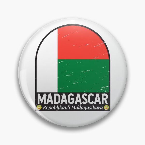 Item preview, Madagascar Flag Emblem Distressed Vintage designed and sold by KrisSidDesigns.