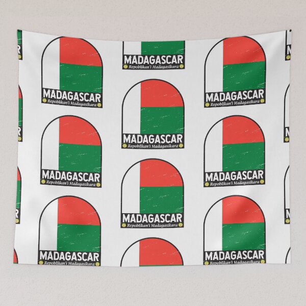 Item preview, Madagascar Flag Emblem Distressed Vintage designed and sold by KrisSidDesigns.