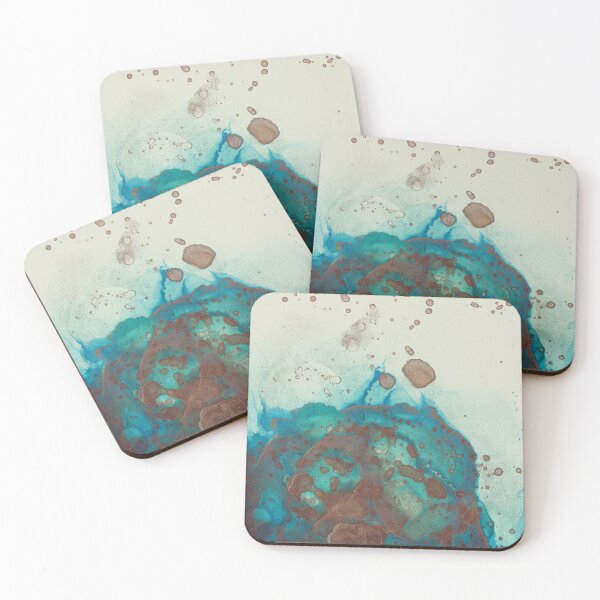 Item preview, Teal and Copper alcohol ink abstract  designed and sold by Blessed little Crafts.