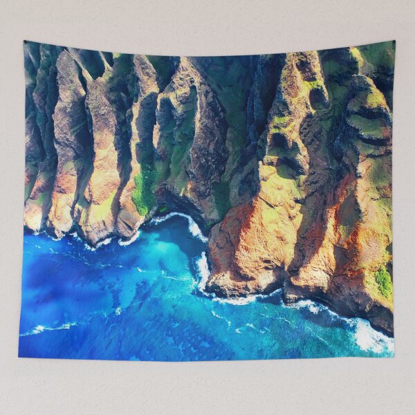 Item preview, Aerial view of the Napali Coastline in Hawaii designed and sold by Rocky Mountain Artistry.