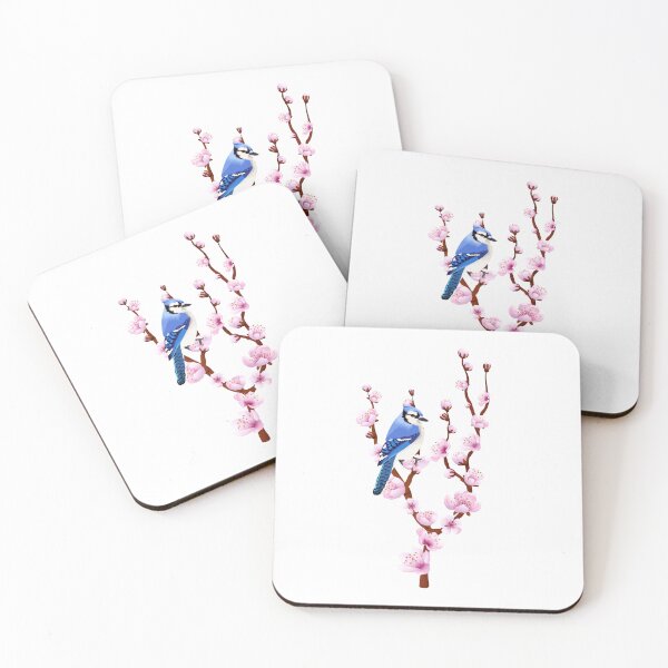 Item preview, Watercolor Blue Jay In Cherry Blossom Tree designed and sold by virillanissa.