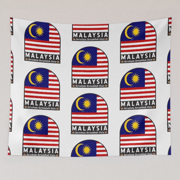 Item preview, Malaysia Flag Emblem Distressed Vintage designed and sold by KrisSidDesigns.