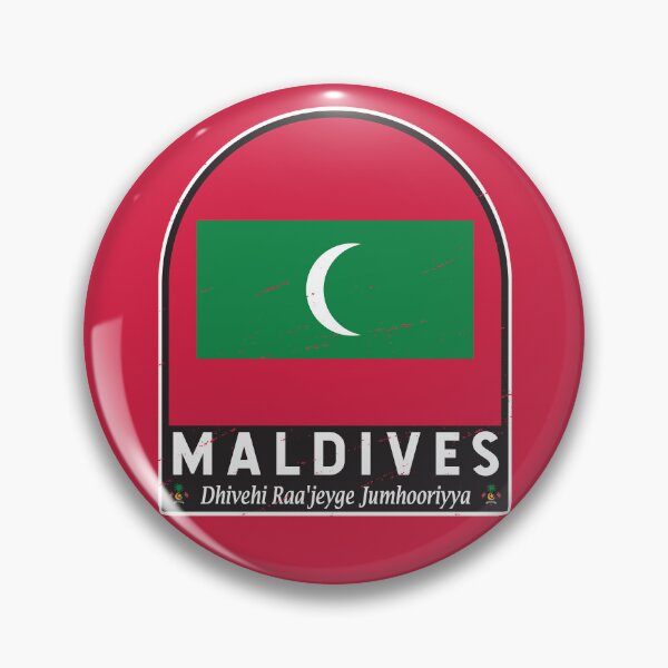Item preview, Maldives Flag Emblem Distressed Vintage designed and sold by KrisSidDesigns.