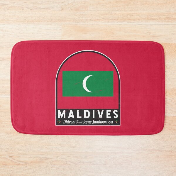 Item preview, Maldives Flag Emblem Distressed Vintage designed and sold by KrisSidDesigns.