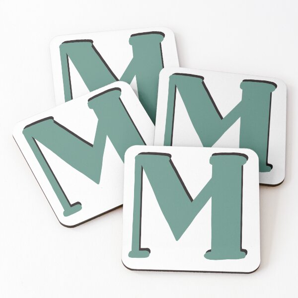 Item preview, Letter M Green initial monogram alphabet capital M designed and sold by Antique-Gifts.