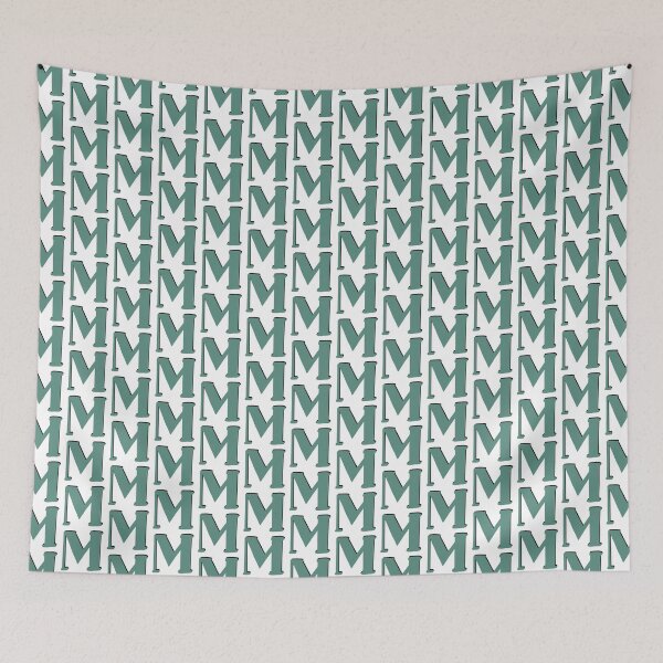 Item preview, Letter M Green initial monogram alphabet capital M designed and sold by Antique-Gifts.