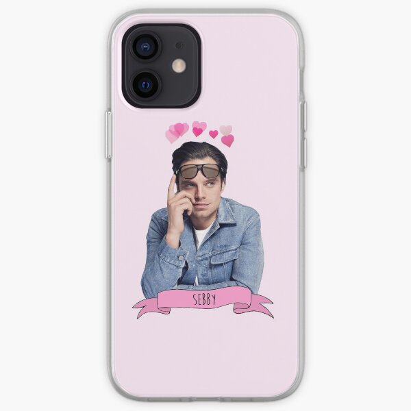 Sebastian stan with love hearts over his head iPhone Soft Case