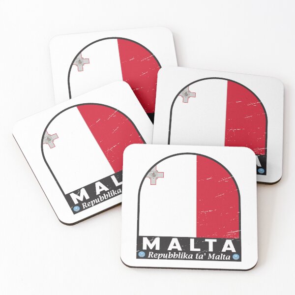 Item preview, Malta Flag Emblem Distressed Vintage designed and sold by KrisSidDesigns.